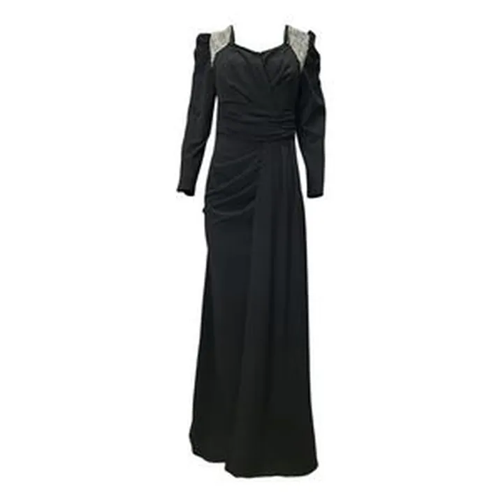 پیراهن یقه خشتی زنانه مدل مجلسی بغل شالدار سنگ دوزی