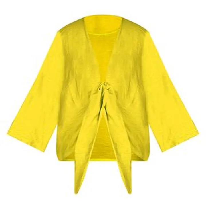 رویه زنانه مدل گره ای کد AK1218  رنگ زرد لیمویی