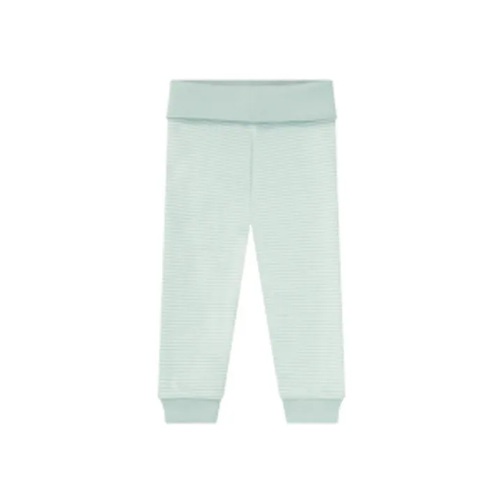 شلوار کمرکش لوپیلو طرح سبز راه راه