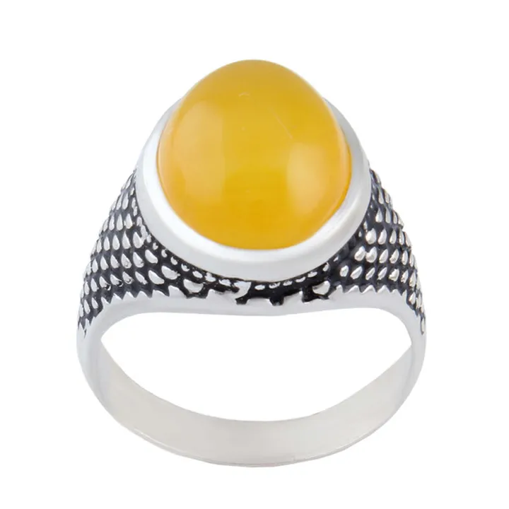 انگشتر نقره مردانه مدل رکاب سیلندری سنگ عقیق شرف ا...