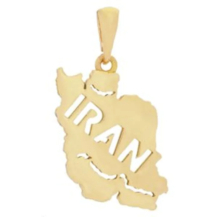 آویز گردنبند طلا 18 عیار زنانه نیکان گلد طرح نقشه ی ایران