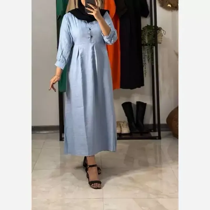 مانتو بلند لنین ژاکارد کفتان شیردهی و زنانه و دخترانه عیدانه پلیسه 
