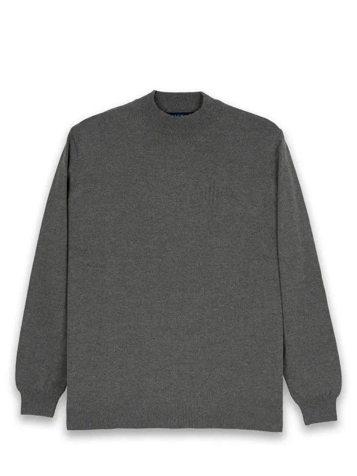 پلیور طوسی یقه پنج سانت ساده