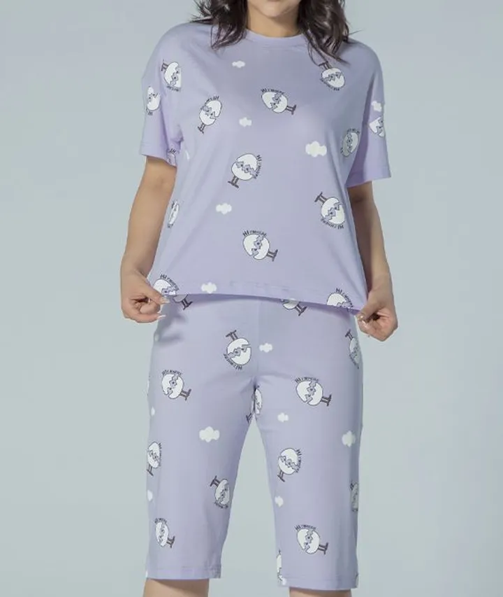 ست زنانه تیشرت و شلوارک طرح تخم مرغی