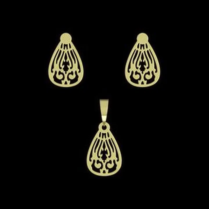 نیم ست طلا 18 عیار زنانه مدوپد مدل هندسی کد NA13651