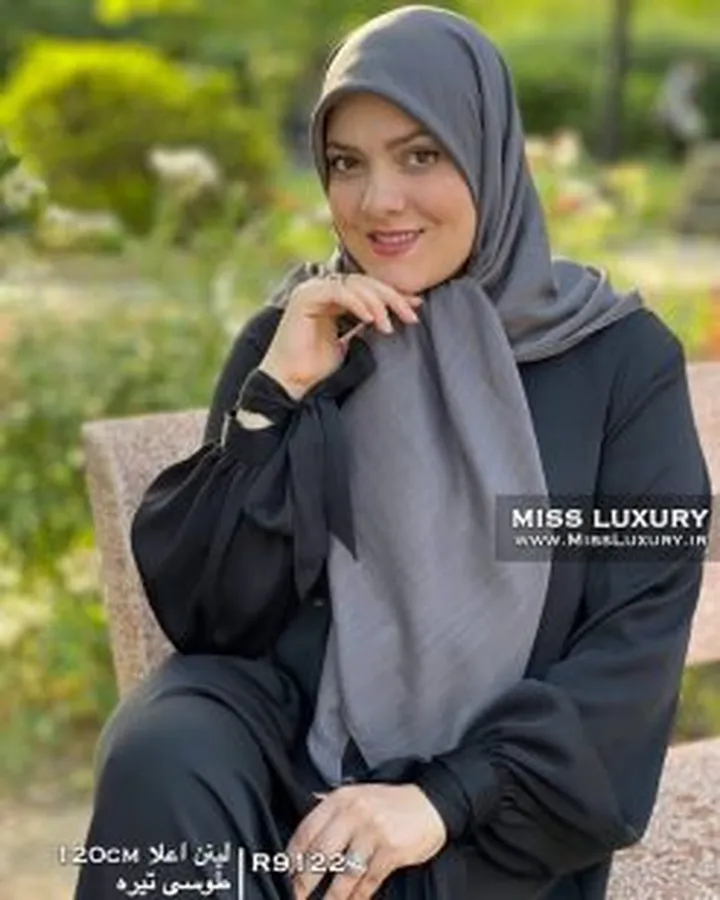 روسری لینن اعلا طوسی تیره R9122