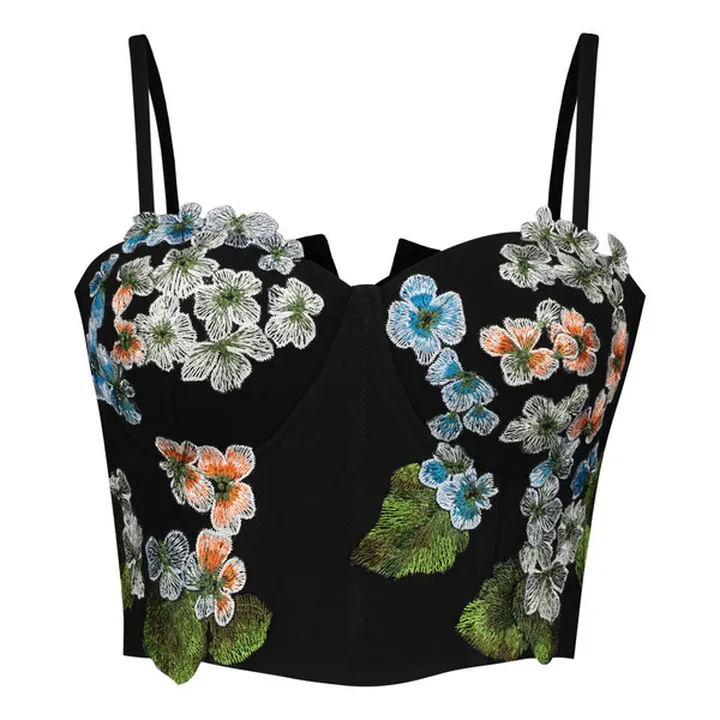 نیم تنه زنانه گره استایل مدل ماه بانو گلدار