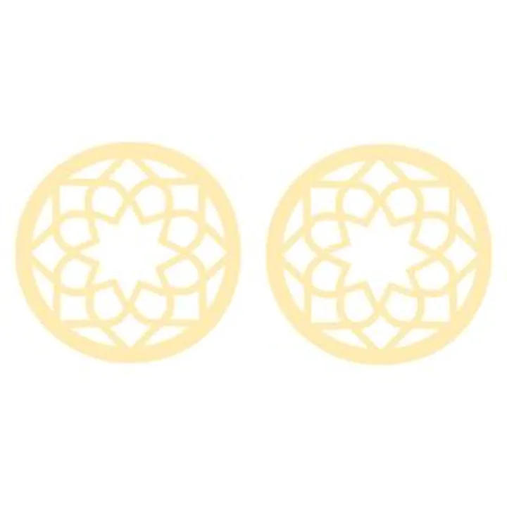 گوشواره طلا 18 عیار زنانه کرابو طرح نقش اسلیمی مدل Kr5163