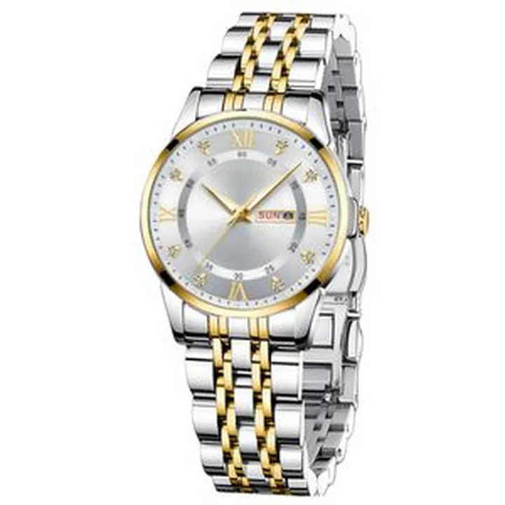 ساعت مچی عقربه‌ای کوارتز زنانه مدل کلاسیک لوکس دی دیت بند استیل طرح بافت �کد ۱.۲