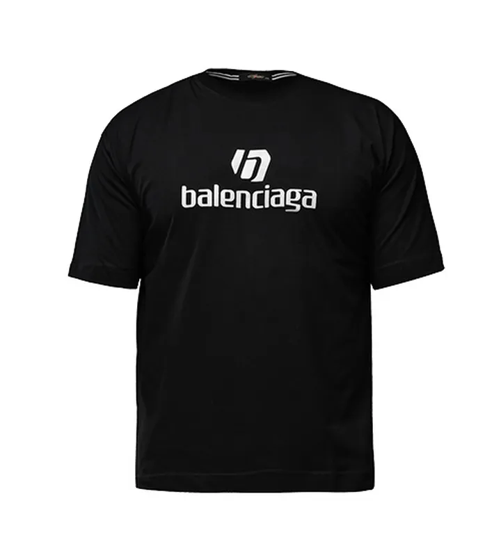 تیشرت BALENCIAGA یقه گرد مردانه نخ پنبه مشکی طرح دار