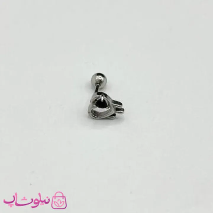پیرسینگ گوش طرح قلب مشکی ذوب شده کد 49