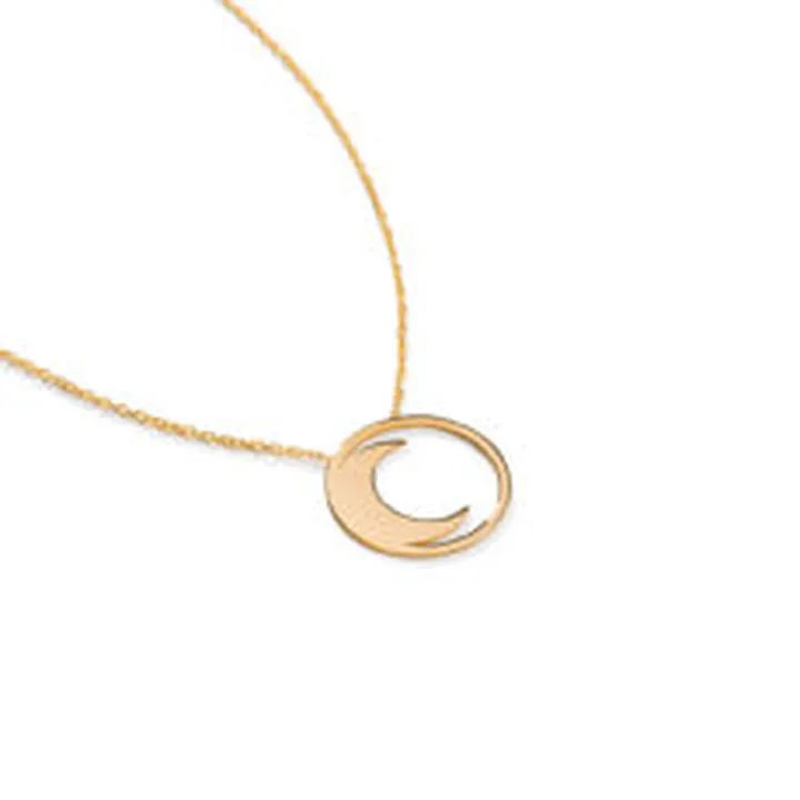 گردنبند طلا زنانه طرح ماه و دایره
