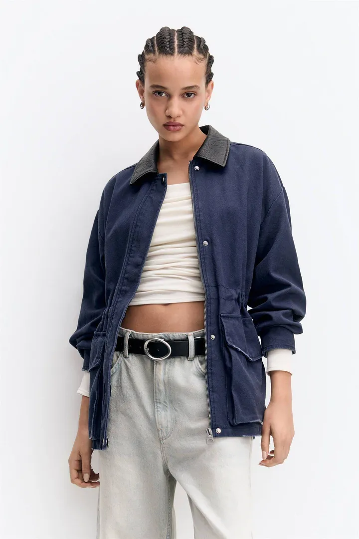 <span class="text-styled__StyledSpan-sc-d280c10c-1 dvOaRP">Pull & Bear< span>ژاکت یقه چرم مصنوعی