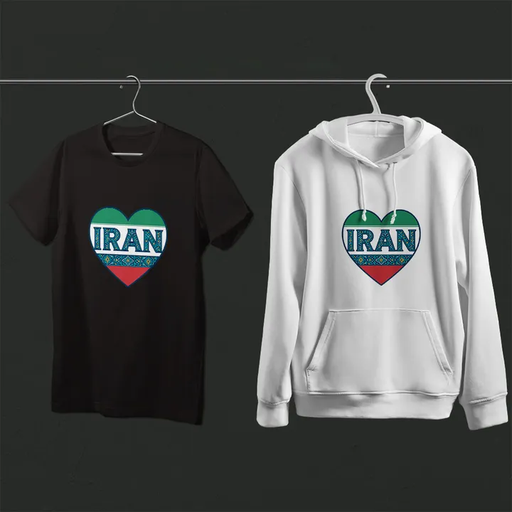 هواداری ایران طرح 8 (تیشرت ، هودی ، دورس)(رنگبندی)