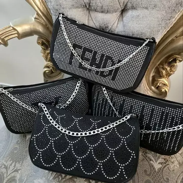 کیف جنان جنس چرمی نگین کاری