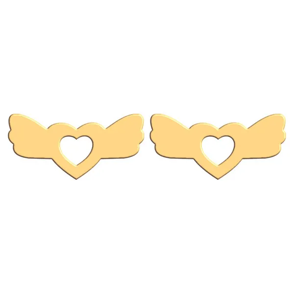 گوشواره طلا 18 عیار زنانه فرشته طرح قلب WEL-000320