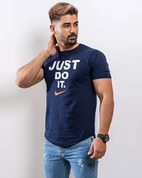 تیشرت Just Do It مردانه سرمه ای مدل Ditro