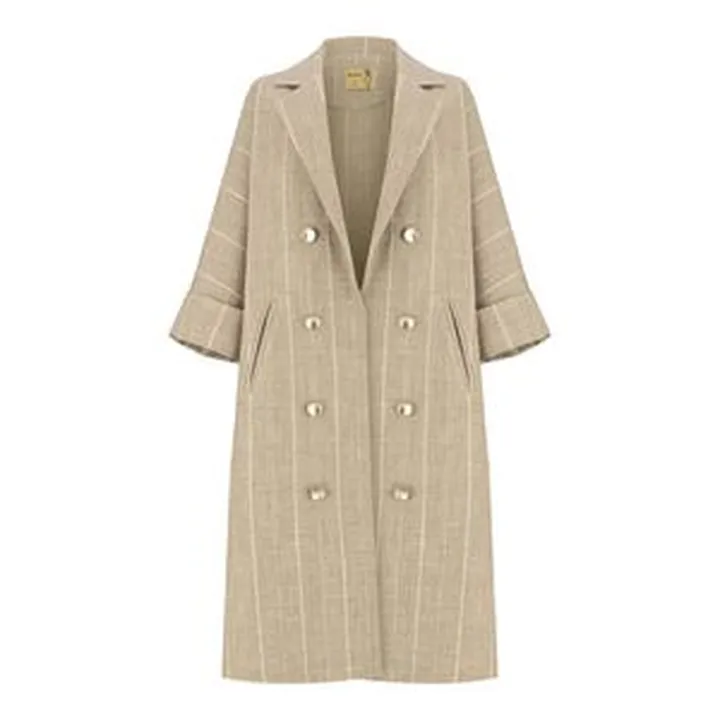 مانتو زنانه السانا مدل سانای کد 226408 رنگ کرم