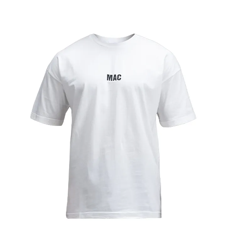 تیشرت یقه گرد مردانه سفید نخ پنبه طرح دار