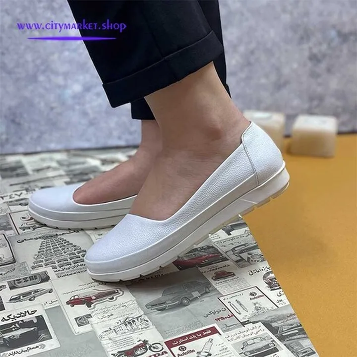 کفش چرم راحتی طبی زنانه مدل w146