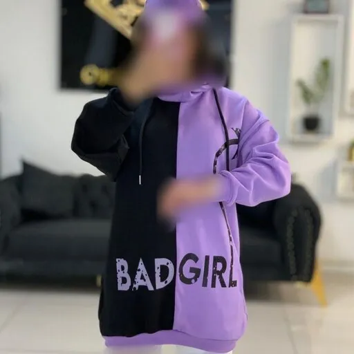 هودی دورنگ BAD GIRL 207بنفش