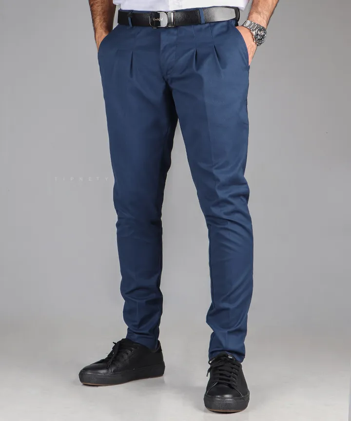 شلوار کتان پیله دار مردانه اسپرت 3172