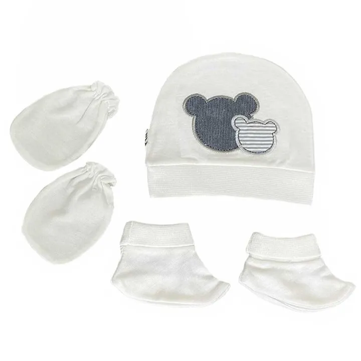 ست کلاه و دستکش و پاپوش نوزادی مادرکر مدل Baby and...
