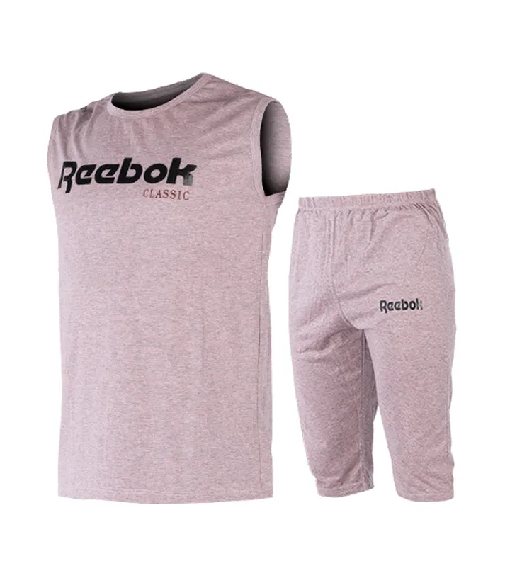 ست رکابی و شلوارک مردانه آستین حلقه ای Reebok ساده یقه گرد