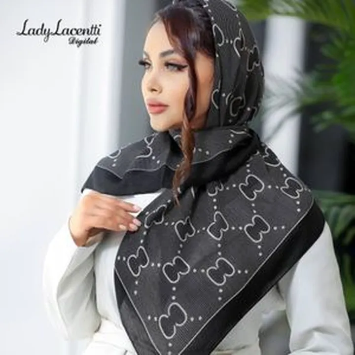 روسری نخی قواره 100 سیا اسکارف با کیفیت عالی