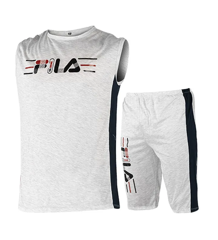 ست رکابی و شلوارک مردانه Fila یقه گرد