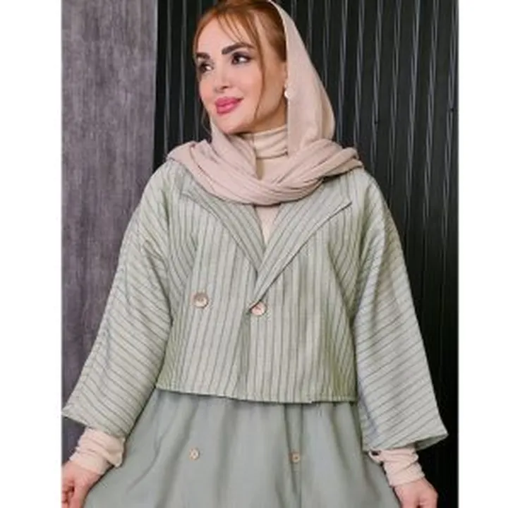 ست کت و دامن لینن رنگی ۷۶۹۰۰۴۴۲ ۱