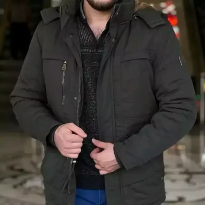 کاپشن مردانه کتان jeep داخل خز