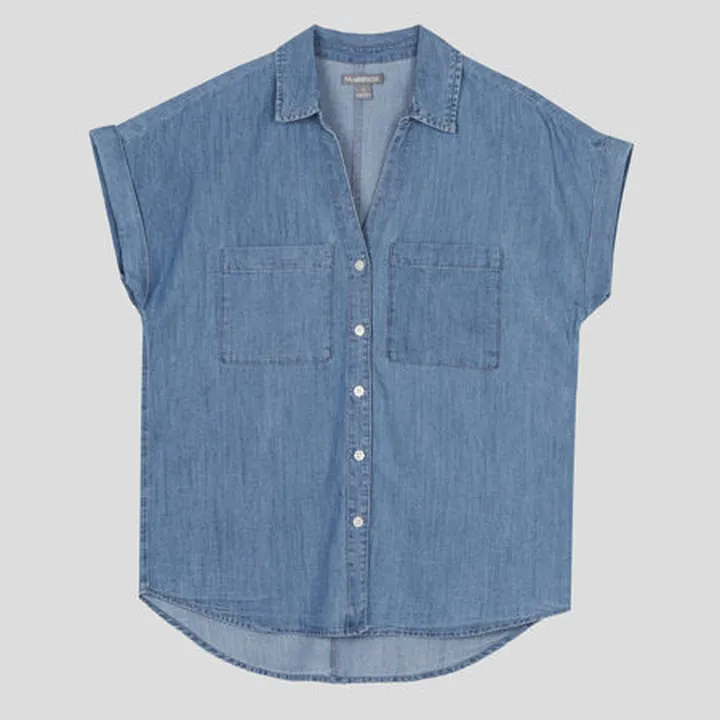 شومیز جین کاغذی آستین کوتاه کیمونو