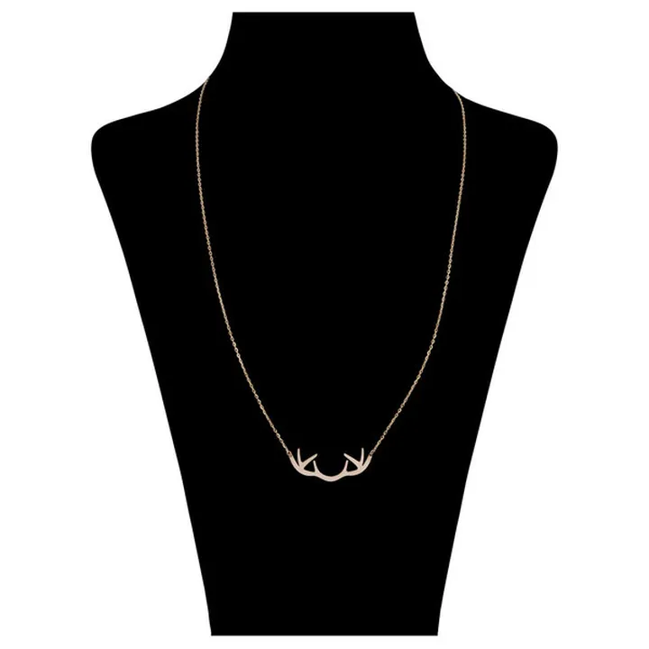 گردنبند طلا 18 عیار زنانه قیراط طرح شاخ گوزن کد GH...