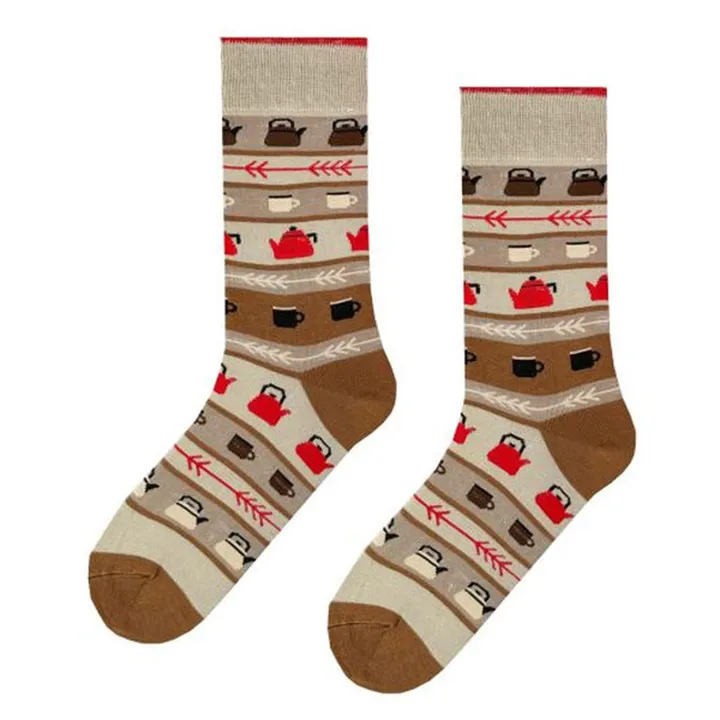 جوراب زنانه ال سون مدل چای و فنجان کد PH997