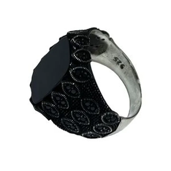 انگشتر نقره مردانه مدل سیاه قلم