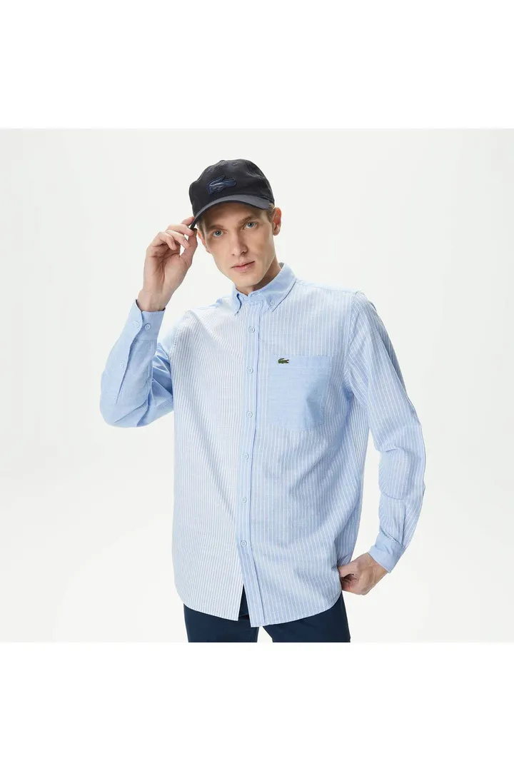 <span class="text-styled__StyledSpan-sc-d280c10c-1 dvOaRP">Lacoste< span>پیراهن آبی راه راه منظم مردانه