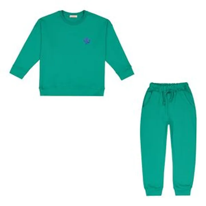 ست تیشرت آستین بلند و شلوار بچگانه مون‌سا مدل 042 رنگ سبز