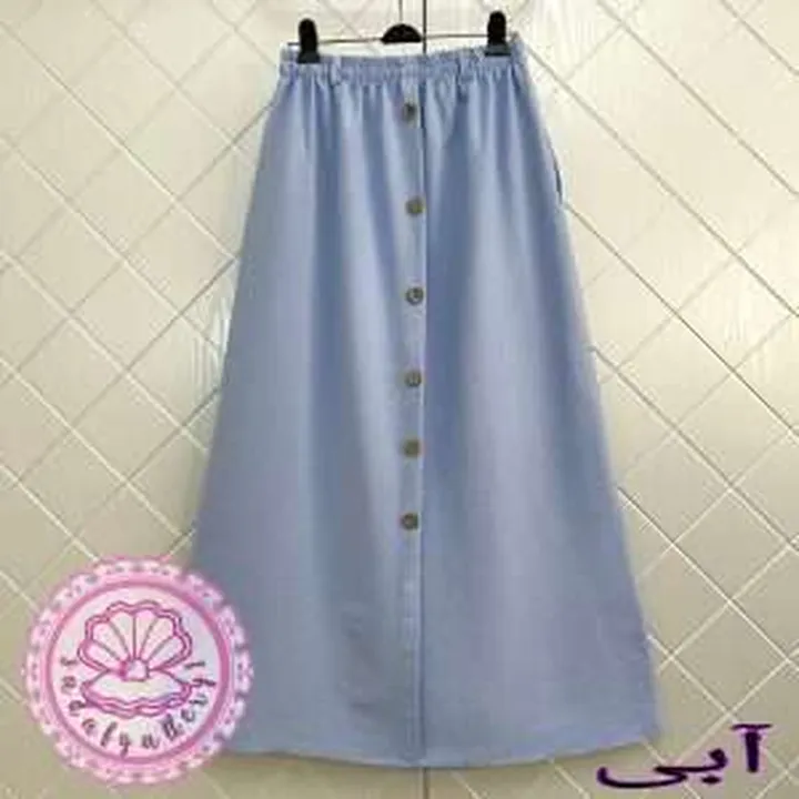دامن لینن دکمه چوبی بلند در رنگبندی متنوع(کد1373)