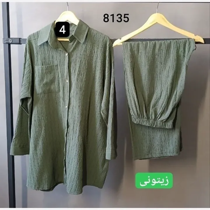 ست شومیز شلوار سایزبزرگ پارچه آیوا 