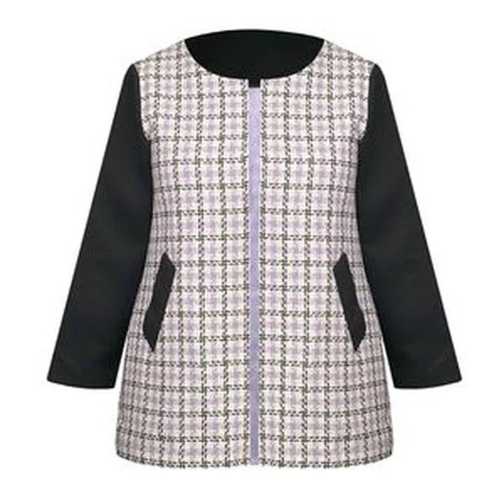 پالتو زنانه مدل بافت چهارخونه کد AK1403