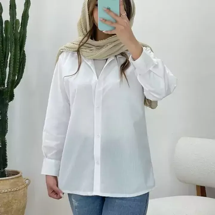 شومیز سفید کاربردی تک 