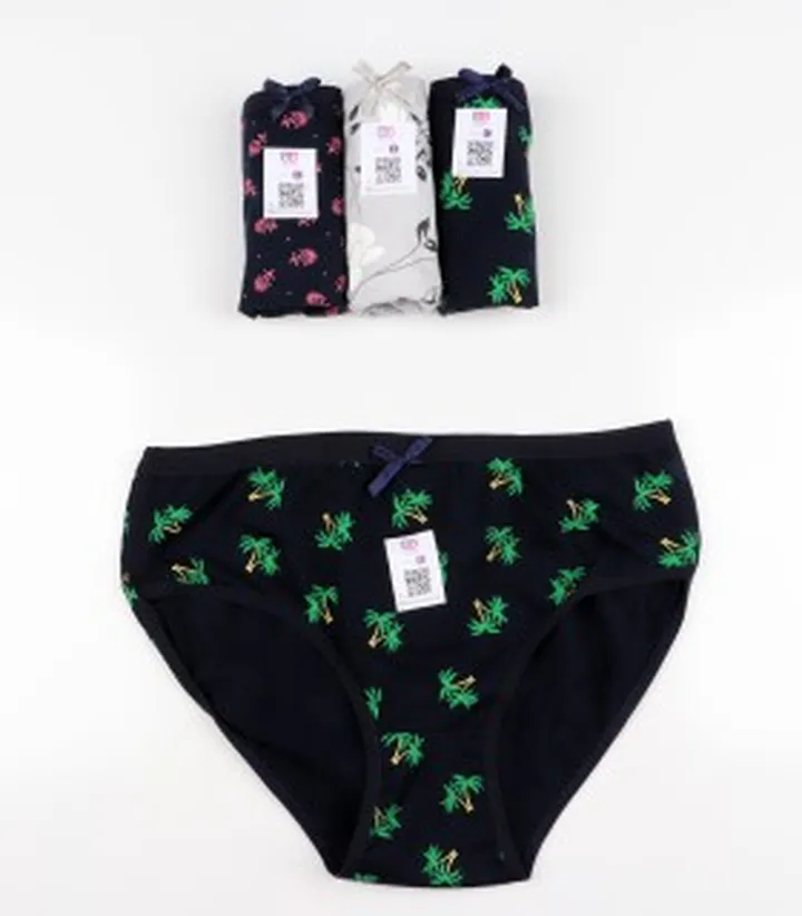 پک 3 عددی شورت نخی زنانه طرح دار کد 120521