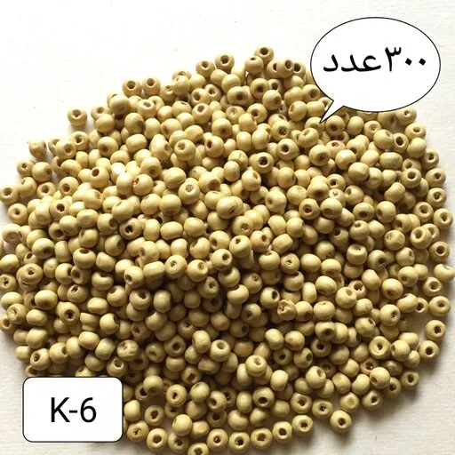 مهره چوبی گرد کرم متمایل به زرد K-6