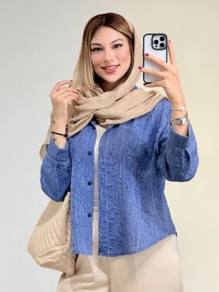 شومیز لمه ای کوتاه کد 19215