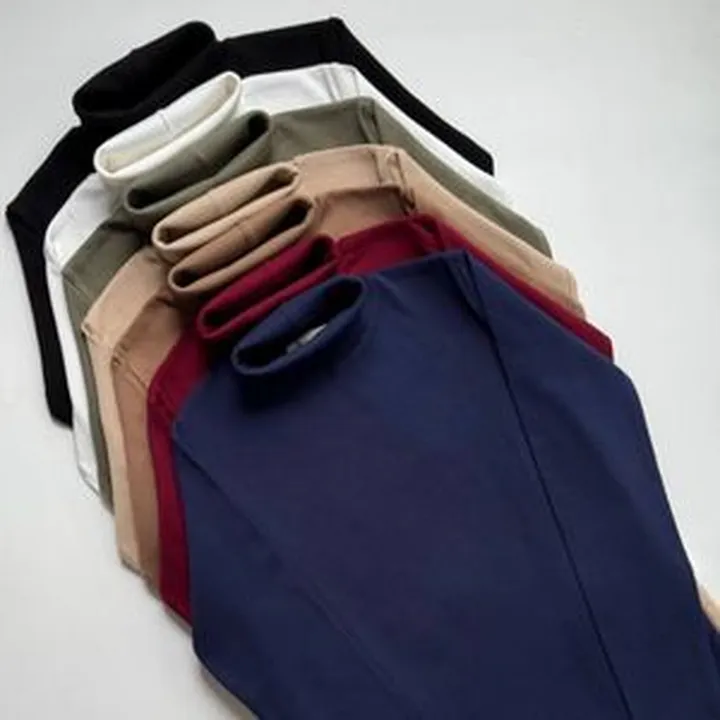 بلوز یقه اسکی زنانه کشبافت پنبه