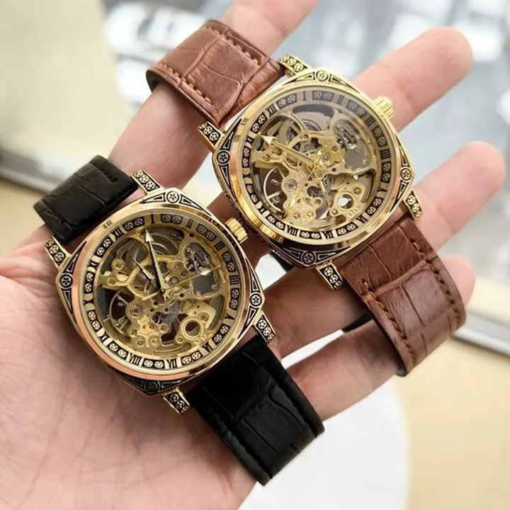 ساعت مچی مردانه اتومات قاب حکاکی قلب باز پتک فیلیپ Patek philippe