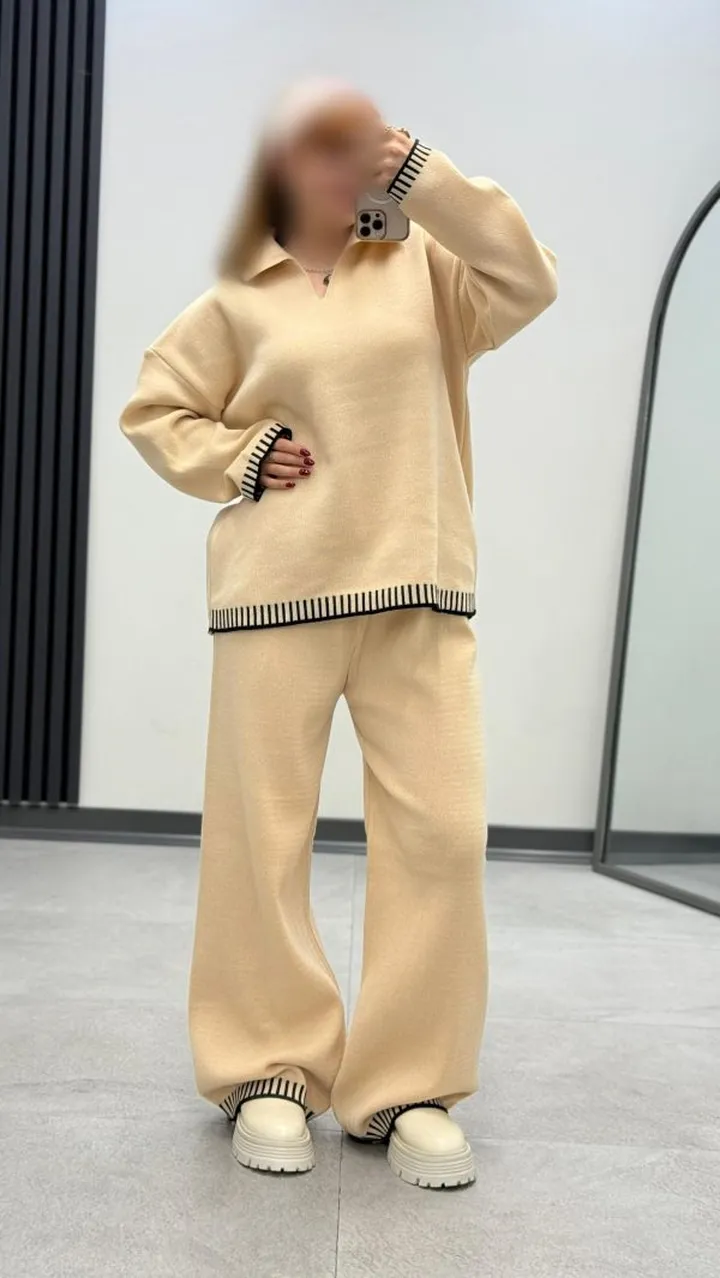 ست بافت یقه دار کد ۳۰۱۴