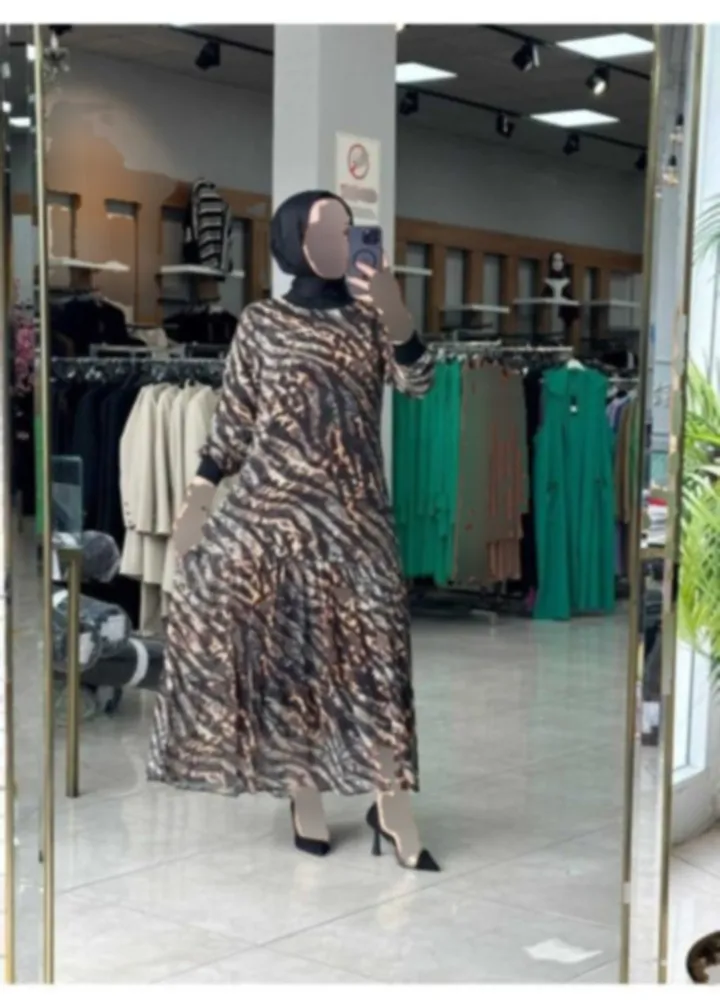 پیراهن شیفون پلنگی سایز برند Zümra Tesettür Moda کد 1723881457