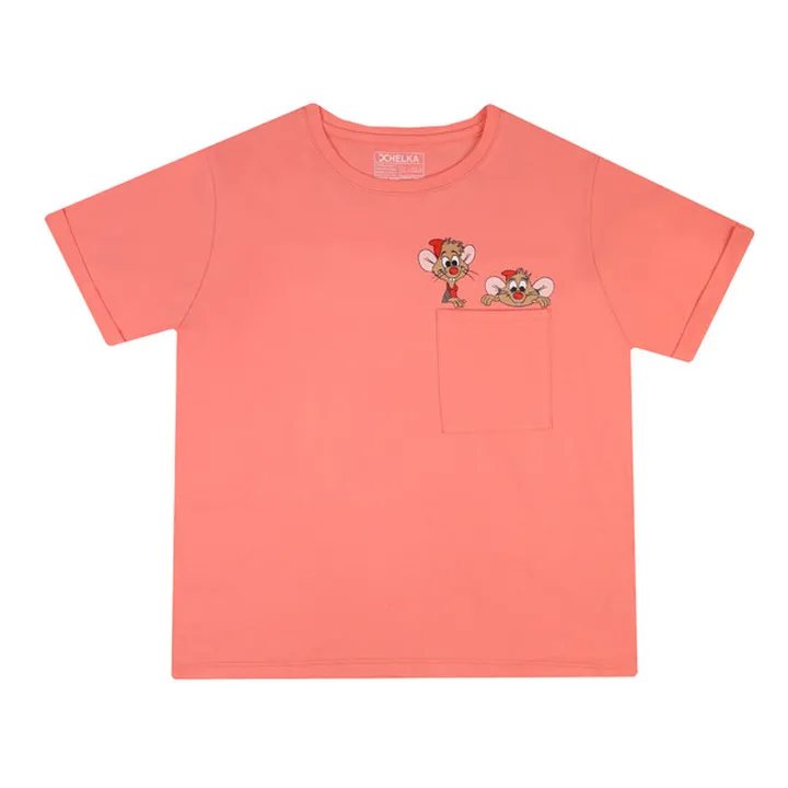 تی شرت آستین کوتاه زنانه هلکاپاژ مدل کلاسیک جیبدار...